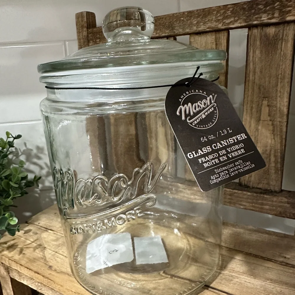 🆕 Mason 64oz Glass Storage Jar / Canister!!